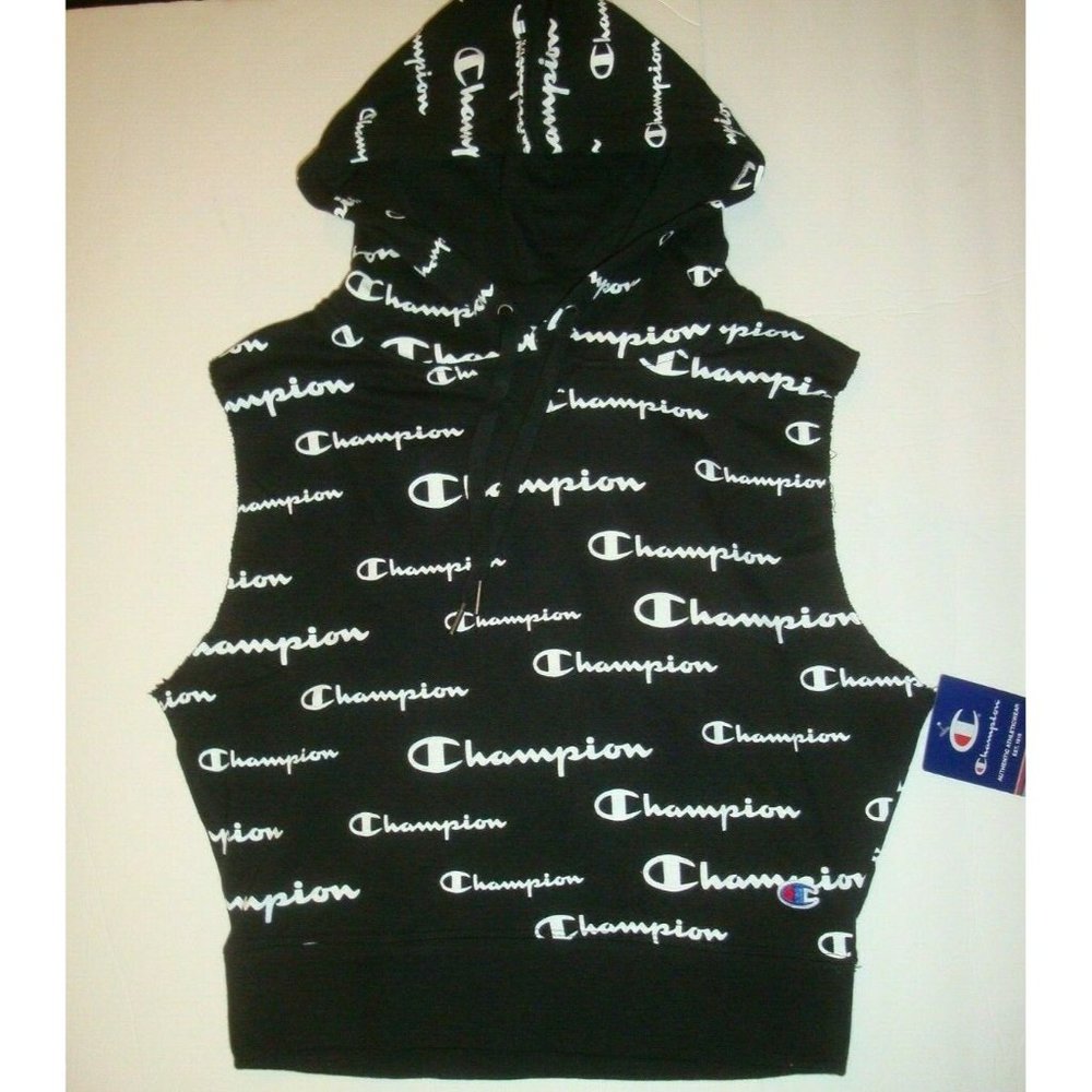 Champion Campus SL Hoodie Sweatshirt Black S L XL